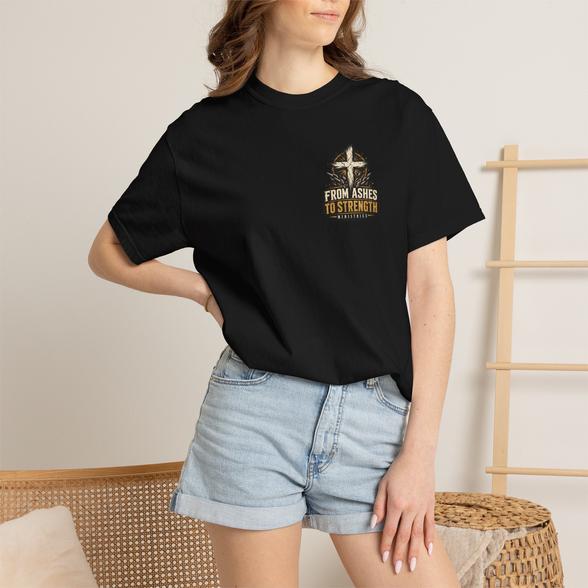 Copy of From Ashes to Strength T-Shirt — Christian Ministry Cross Graphic